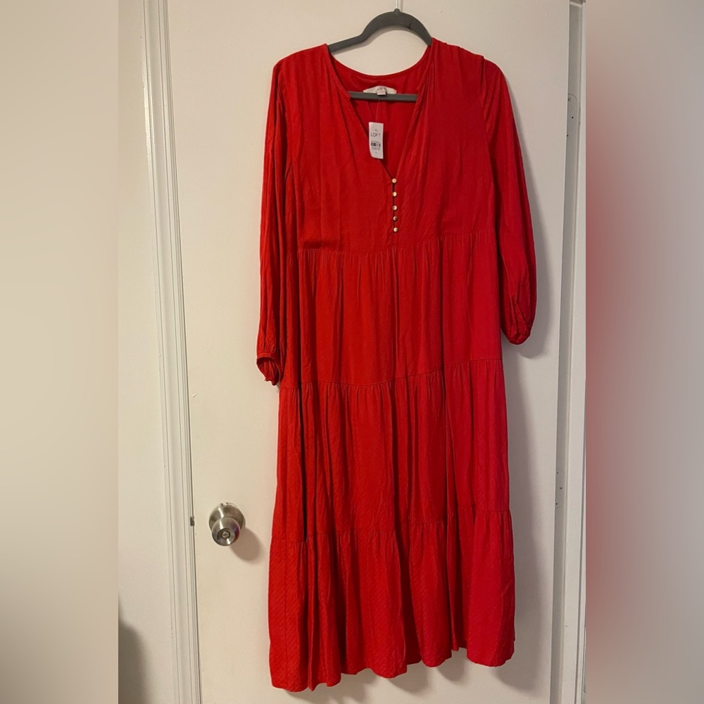 Loft size small red maxi dress